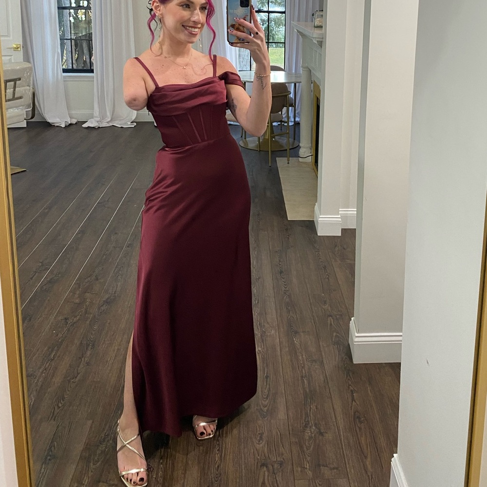 Revelry London Convertible Bridesmaid Dress Cabernet Size 0 Petite